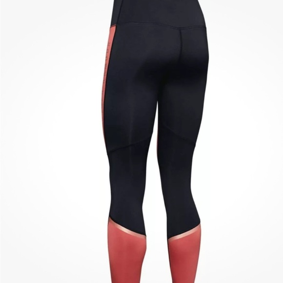 Under Armour ColdGear Women’s Compression Leggings Black & Coral Red Size Small - Picture 3 of 9